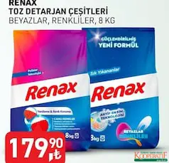 RENAX TOZ DETERJAN ÇEŞİTLERİ 8 KG RENAX TOZ DETERJAN ÇEŞİTLERİ 8 KG